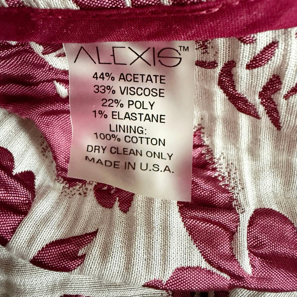 Alexis Livie one shoulder sheath mini dress Fuschia pink jacquard women’s M med - Picture 13 of 13